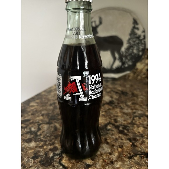 1994 Arkansas Razorbacks National Basketball Champions Unopened Coca Cola Bottle - Picture 12 of 12